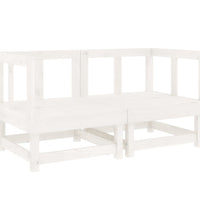 11-tlg. Garten-Lounge-Set Weiß Massivholz Kiefer