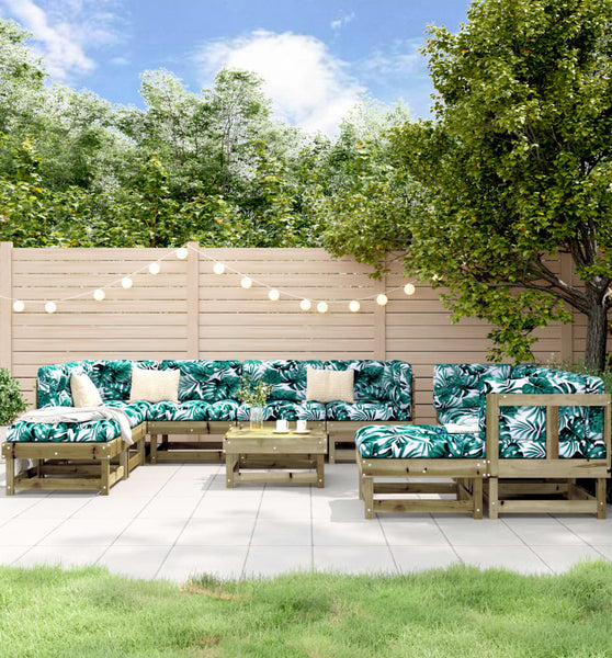 11-tlg. Garten-Lounge-Set Kiefernholz Imprägniert