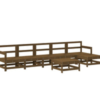 7-tlg. Garten-Lounge-Set Honigbraun Massivholz Kiefer