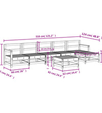 7-tlg. Garten-Lounge-Set Massivholz Douglasie