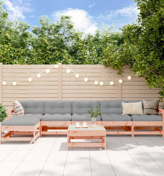 7-tlg. Garten-Lounge-Set Massivholz Douglasie