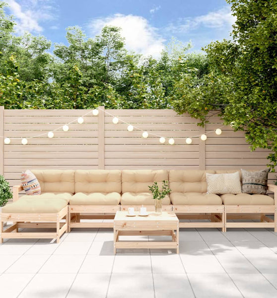 7-tlg. Garten-Lounge-Set Massivholz Kiefer