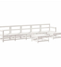 7-tlg. Garten-Lounge-Set Weiß Massivholz Kiefer