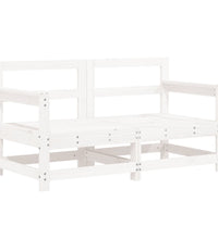 7-tlg. Garten-Lounge-Set Weiß Massivholz Kiefer