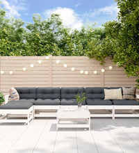 7-tlg. Garten-Lounge-Set Weiß Massivholz Kiefer