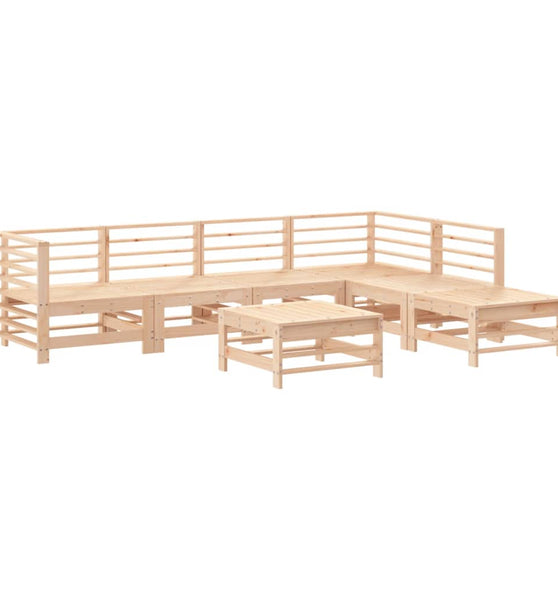 7-tlg. Garten-Lounge-Set Massivholz Kiefer