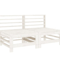 7-tlg. Garten-Lounge-Set Weiß Massivholz Kiefer