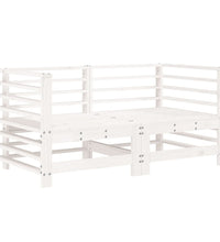 7-tlg. Garten-Lounge-Set Weiß Massivholz Kiefer