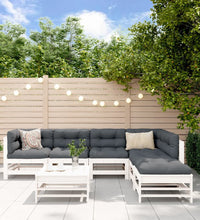 7-tlg. Garten-Lounge-Set Weiß Massivholz Kiefer