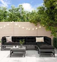 7-tlg. Garten-Lounge-Set Grau Massivholz Kiefer