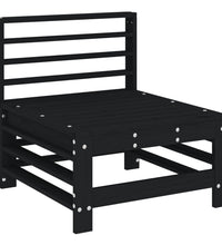 7-tlg. Garten-Lounge-Set Schwarz Massivholz Kiefer