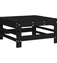 7-tlg. Garten-Lounge-Set Schwarz Massivholz Kiefer