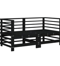 7-tlg. Garten-Lounge-Set Schwarz Massivholz Kiefer