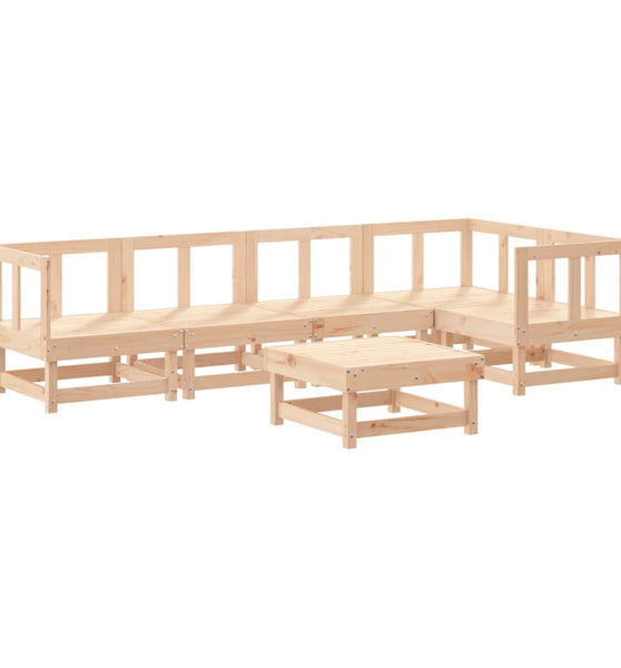 6-tlg. Garten-Lounge-Set Massivholz Kiefer