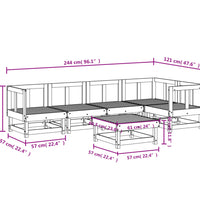 6-tlg. Garten-Lounge-Set Massivholz Kiefer