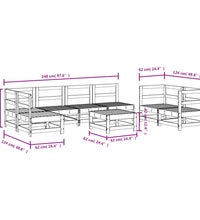 8-tlg. Garten-Lounge-Set Massivholz Kiefer