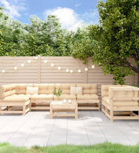 8-tlg. Garten-Lounge-Set Massivholz Kiefer