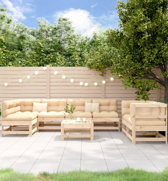 8-tlg. Garten-Lounge-Set Massivholz Kiefer