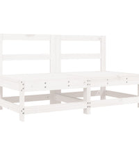 8-tlg. Garten-Lounge-Set Weiß Massivholz Kiefer