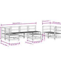 8-tlg. Garten-Lounge-Set Weiß Massivholz Kiefer