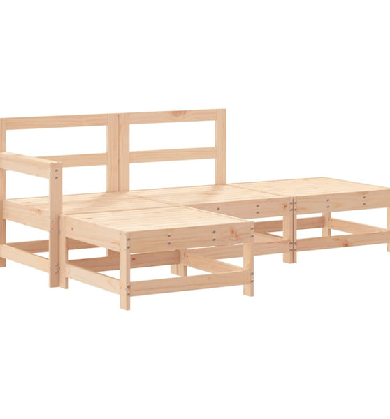 4-tlg. Garten-Lounge-Set Massivholz Kiefer