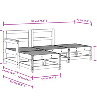 4-tlg. Garten-Lounge-Set Massivholz Kiefer