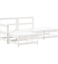 4-tlg. Garten-Lounge-Set Weiß Massivholz Kiefer