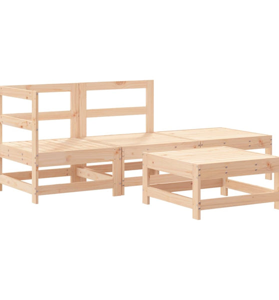 4-tlg. Garten-Lounge-Set Massivholz Kiefer