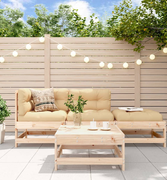 4-tlg. Garten-Lounge-Set Massivholz Kiefer