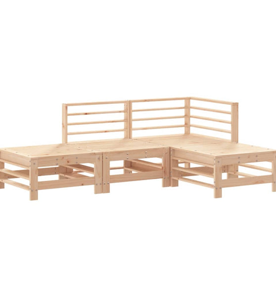 4-tlg. Garten-Lounge-Set Massivholz Kiefer
