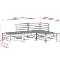 4-tlg. Garten-Lounge-Set Massivholz Kiefer