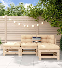 4-tlg. Garten-Lounge-Set Massivholz Kiefer