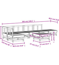 7-tlg. Garten-Lounge-Set Kiefernholz Imprägniert
