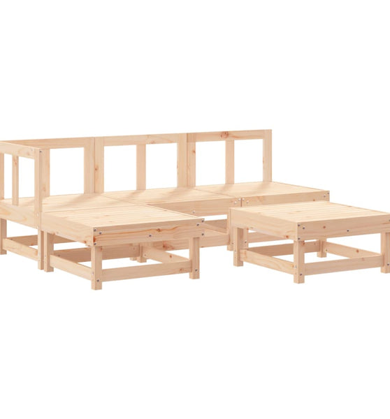 5-tlg. Garten-Lounge-Set Massivholz Kiefer