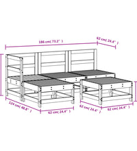 5-tlg. Garten-Lounge-Set Massivholz Kiefer