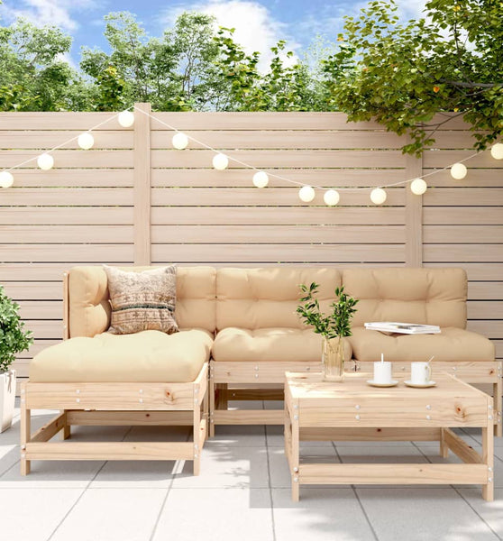 5-tlg. Garten-Lounge-Set Massivholz Kiefer