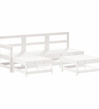 5-tlg. Garten-Lounge-Set Weiß Massivholz Kiefer