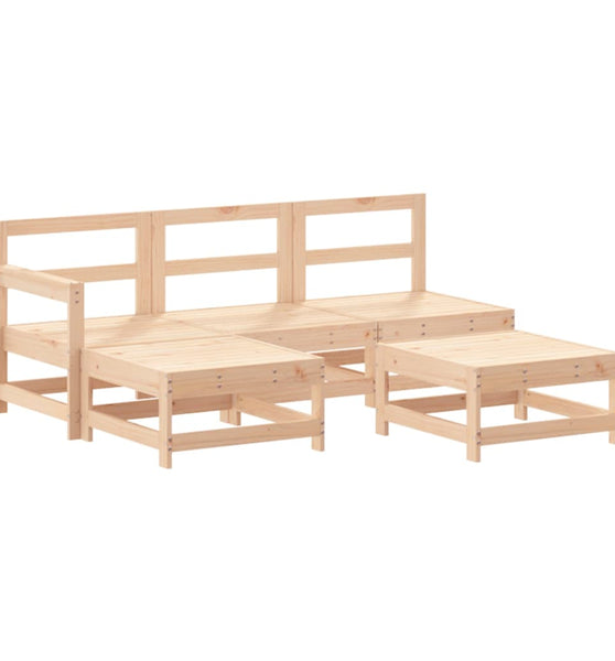 5-tlg. Garten-Lounge-Set Massivholz Kiefer