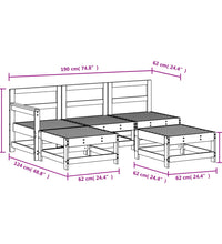 5-tlg. Garten-Lounge-Set Massivholz Kiefer