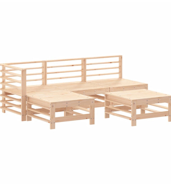 5-tlg. Garten-Lounge-Set Massivholz Kiefer