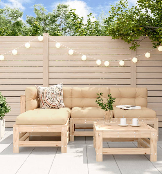 5-tlg. Garten-Lounge-Set Massivholz Kiefer