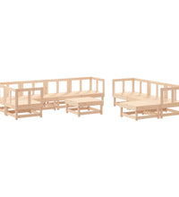 10-tlg. Garten-Lounge-Set Massivholz Kiefer