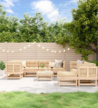 10-tlg. Garten-Lounge-Set Massivholz Kiefer