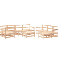 10-tlg. Garten-Lounge-Set Massivholz Kiefer