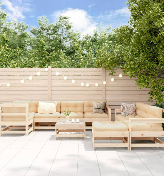 10-tlg. Garten-Lounge-Set Massivholz Kiefer