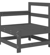 10-tlg. Garten-Lounge-Set Grau Massivholz Kiefer