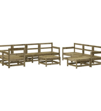 10-tlg. Garten-Lounge-Set Kiefernholz Imprägniert