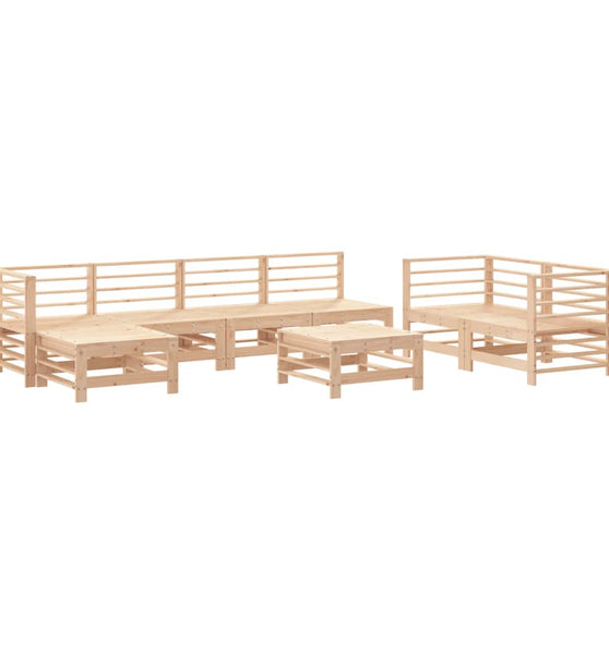 8-tlg. Garten-Lounge-Set Massivholz Kiefer