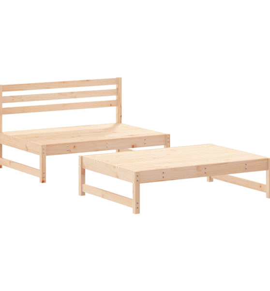 2-tlg. Garten-Lounge-Set Massivholz Kiefer