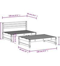 2-tlg. Garten-Lounge-Set Massivholz Kiefer
